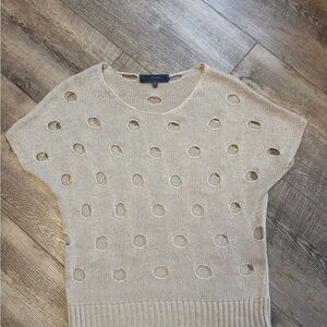 Lumiere Cream Knit Top with Cut-Out Detail